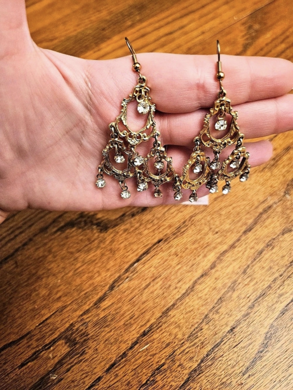 Gold-Tone Chandelier Earrings EUC